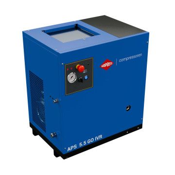 Schroefcompressor APS 5.5 GO IVR 5.5 pk/4 kW 10 bar 498 l/min Schroefcompressor APS 5.5 GO IVR 5.5 pk/4 kW 10 bar 498 l/min