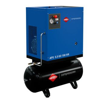 Schroefcompressor APS 5.5 GO 100 Combi IVR  5.5 pk/4 kW 10 bar 498 l/min 100 l