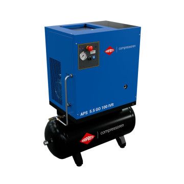 Schroefcompressor APS 5.5 GO 100 Combi IVR 5.5 pk/4 kW 10 bar 498 l/min 100 l Schroefcompressor APS 5.5 GO 100 Combi IVR 5.5 pk/4 kW 10 bar 498 l/min 100 l