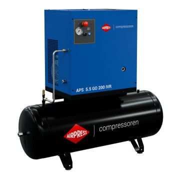  Schroefcompressor APS 5.5 GO 200 Combi IVR 5.5 pk/4 kW 10 bar 498 l/min 200 l  