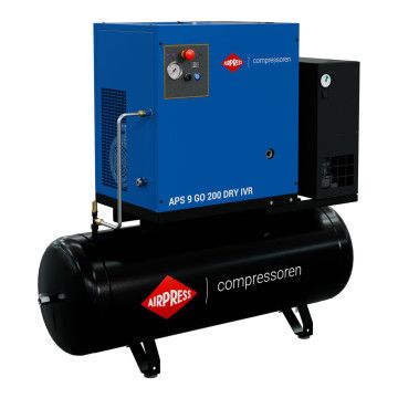 Schroefcompressor APS 9 GO 200 Combi Dry IVR 10 pk/7.5 kW 10 bar 848 l/min 200 l