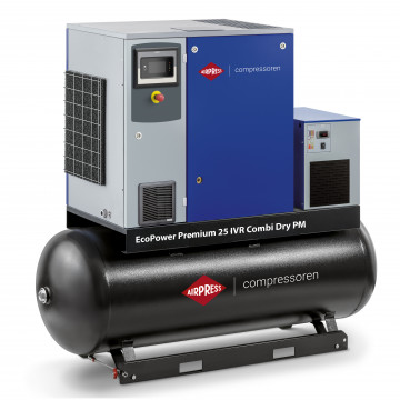 Schroefcompressor 13 bar 25 pk/18.5 kW 2388 - 3503 l/min 500 l EcoPower Premium 25 Combi Dry PM IVR 
