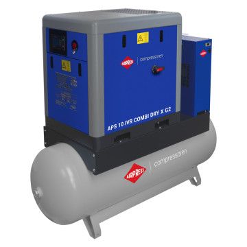 Schroefcompressor APS 10 IVR Combi Dry X G2 10 bar 10 pk/7.5 kW 270-950 l/min 500 l