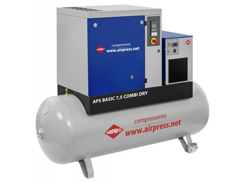 Schroefcompressor APS 7.5 Basic Combi Dry 10 bar 7.5 pk/5.5 kW 690 l/min 500 l