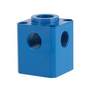 Aluminium verdeelblok vierkant 5 x 1/2"