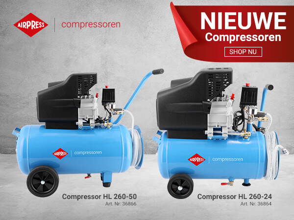Nieuwe compressor HL 260-24 8 bar 2.5 pk/1.8 kW 231 l/min 24 l