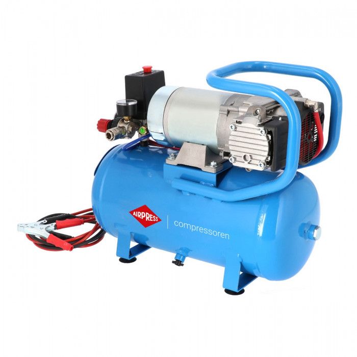 12V Stille Olievrije Compressor DC 12-180/15 10 bar 0.75 pk/0.55 kW 144 l/min 15 l