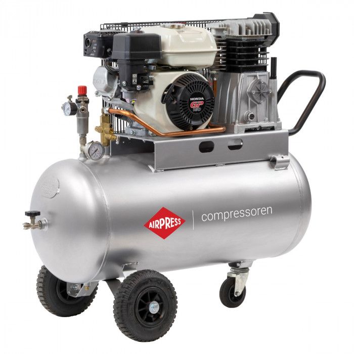 Compressor BM 100-410 10 bar 4.8 pk/3.6 kW 247 l/min 100 l met Honda GP160 motor