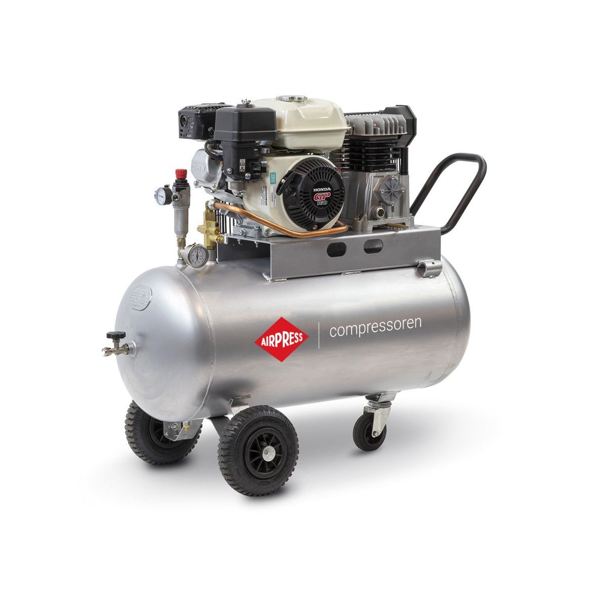 Compressor BM 100-320 10 bar 4.8 pk/3.6 kW 220 l/min 100 l met Honda GP160 motor