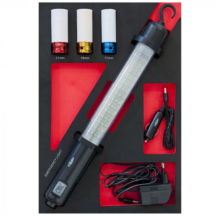 Licht en slagdoppen (4 stuks) professionele gereedschapswagen 447 delig