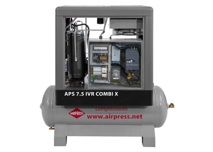 Voorkant schroefcompressor APS 7.5 IVR Combi X